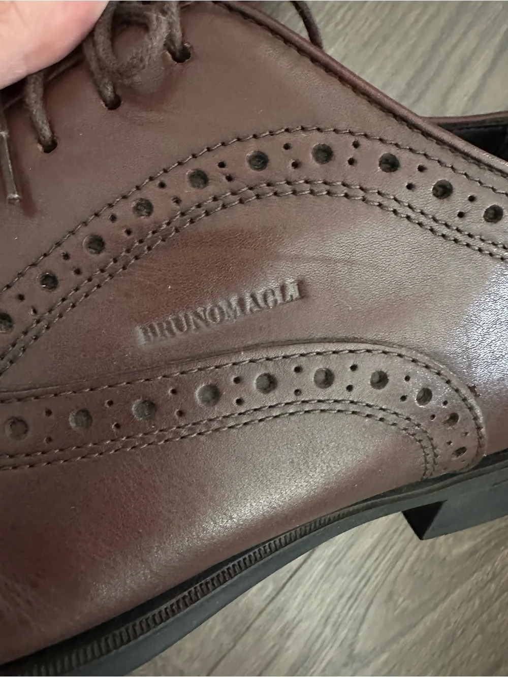 Bruno Magli Men's Brown Leather Brogue Cap-Toe Oxfords